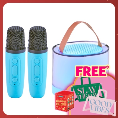 BLOSSOM UNION USB LED Light Karaoke Set Blue 2 Microphone