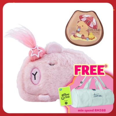 BLOSSOM BEAUTY Pnk Capybara Cosmetic Pouch with Make Up Puff 2pcs set