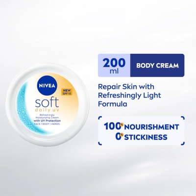 NIVEA - SOFT CREAM UV SPF15 200ML