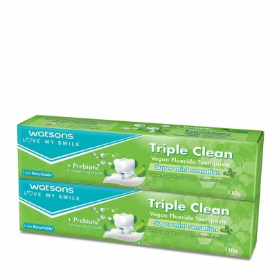 WATSONS - Triple Clean Fluoride Vegan Toothpaste 2 x 110g image