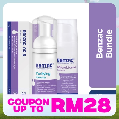 BENZAC purifying clnsr 130ml + ac 5pt 15g + microbiome eqlizer 50ml