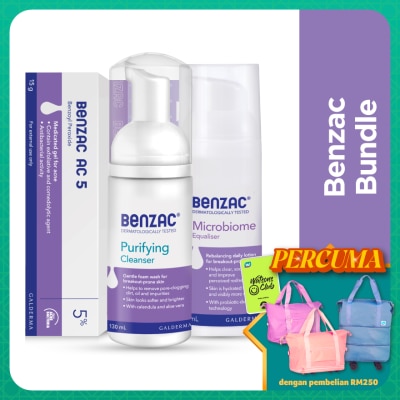 BENZAC purifying clnsr 130ml + ac 5pt 15g + microbiome eqlizer 50ml