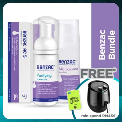 BENZAC purifying clnsr 130ml + ac 5pt 15g + microbiome eqlizer 50ml