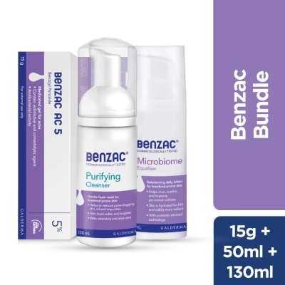 BENZAC purifying clnsr 130ml + ac 5pt 15g + microbiome eqlizer 50ml
