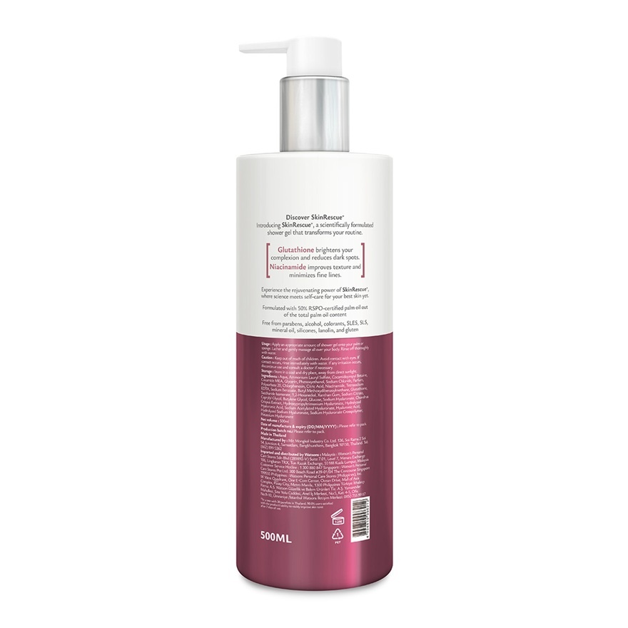 Skinrescue+ Shower Gel Glutathione + Niacinamide 485ml