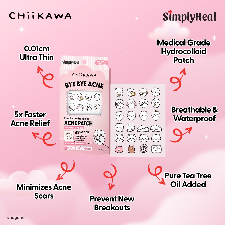 Chiikawa Wonderful Day & Night Premium Hydrocolloid Acne Patch 24s image