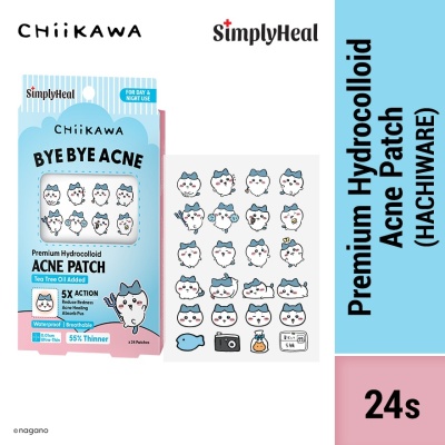 SIMPLYHEAL Chiikawa Hachiware Wonderful Day & Night Premium Hydrocolloid Acne Patch 24s image
