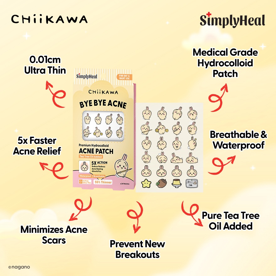 Chiikawa Usagi Wonderful Day & Night Premium Hydrocolloid Acne Patch 24s image