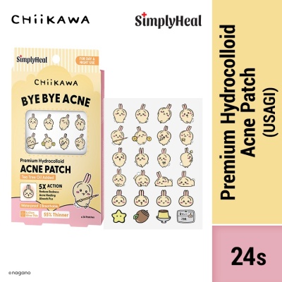 SIMPLYHEAL Chiikawa Usagi Wonderful Day & Night Premium Hydrocolloid Acne Patch 24s image