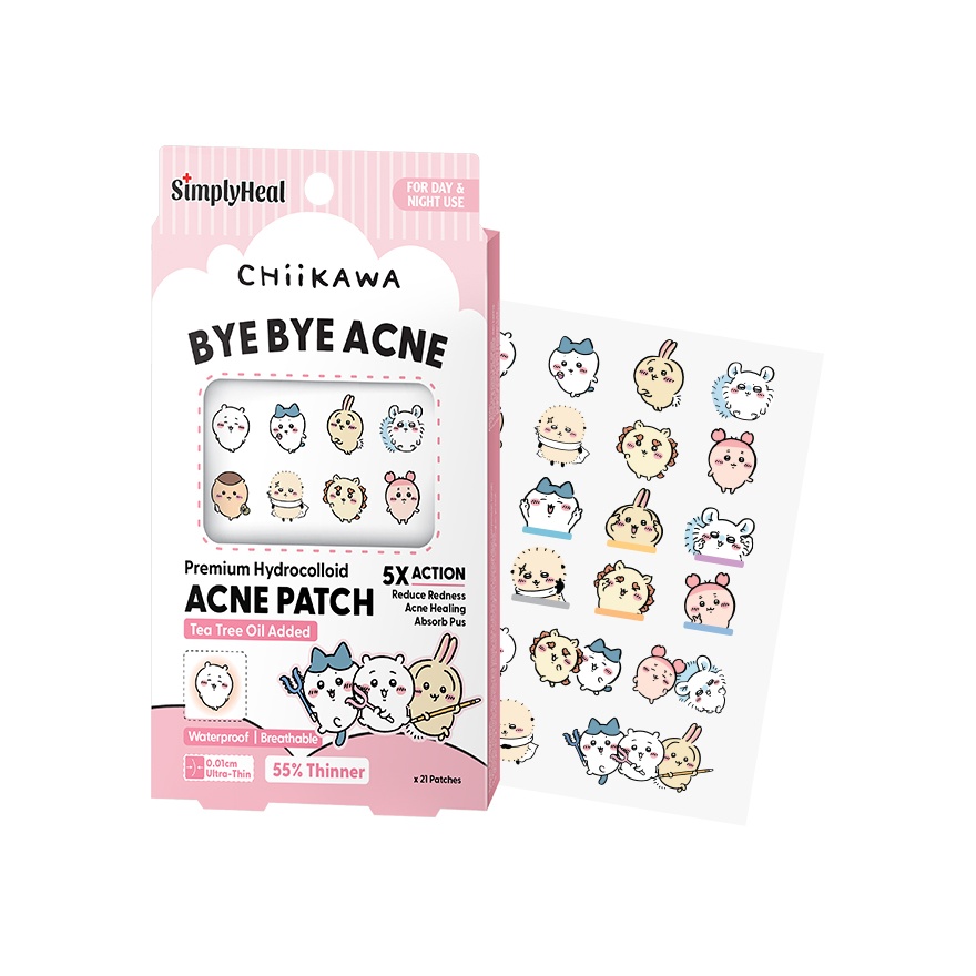 Chiikawa & Friends Day & Night Premium Hydrocolloid Acne Patch 21s image