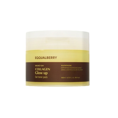 EQQUALBERRY - Collagen Glow Up Gel Toner Pads 60s