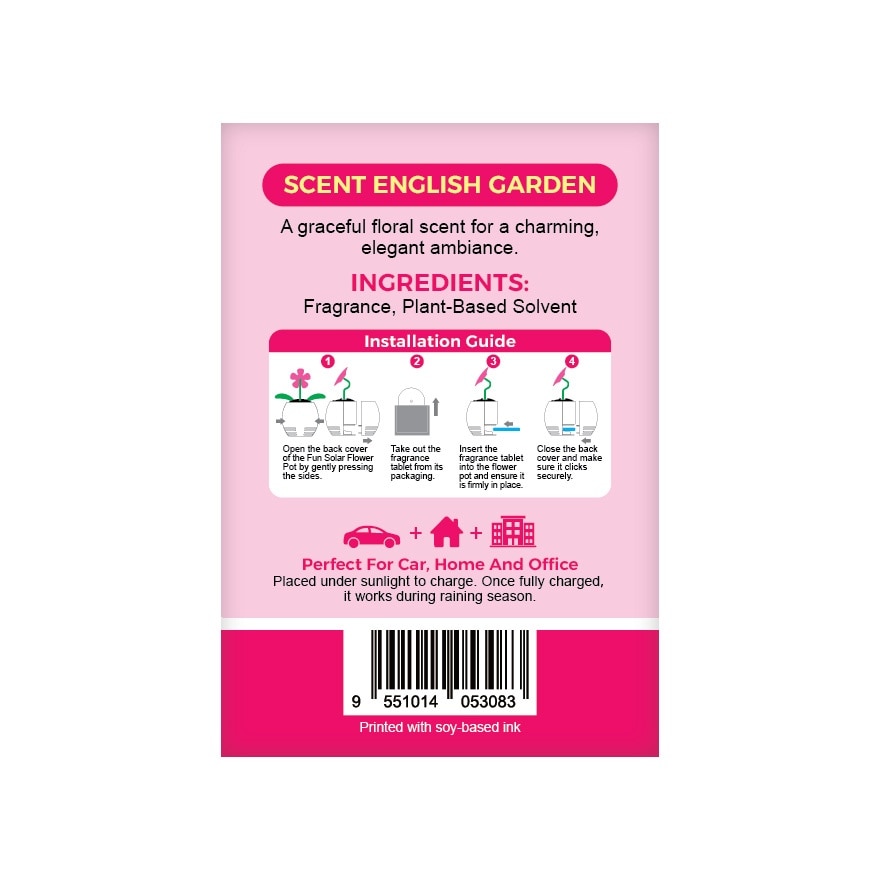 Air Freshner Solar Power Dancing Daisy  English Garden 4.5G
