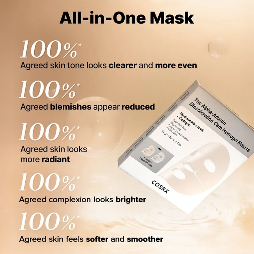 The Alpha-Arbutin Discoloration Care Hydrogel Mask 1s
