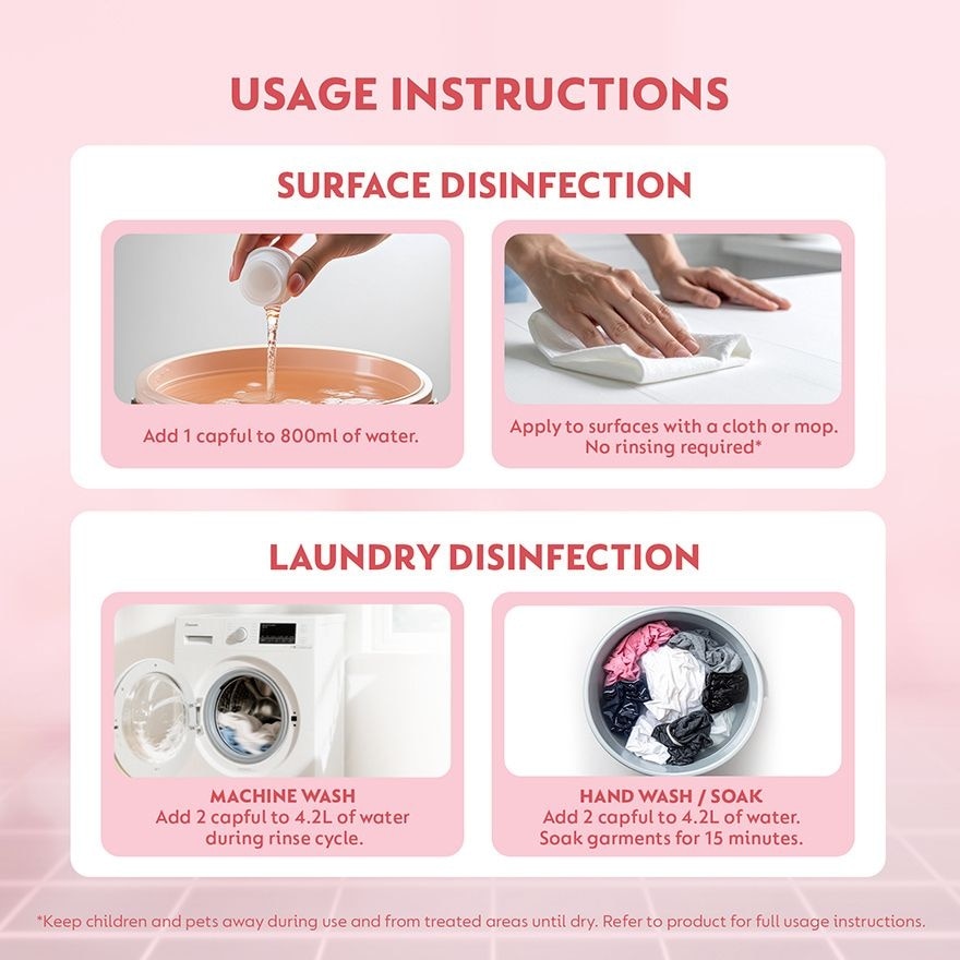 Disinfectant Liquid White Peach & Grapefruit 1L