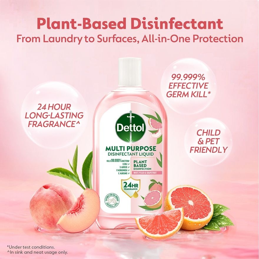 Disinfectant Liquid White Peach & Grapefruit 1L