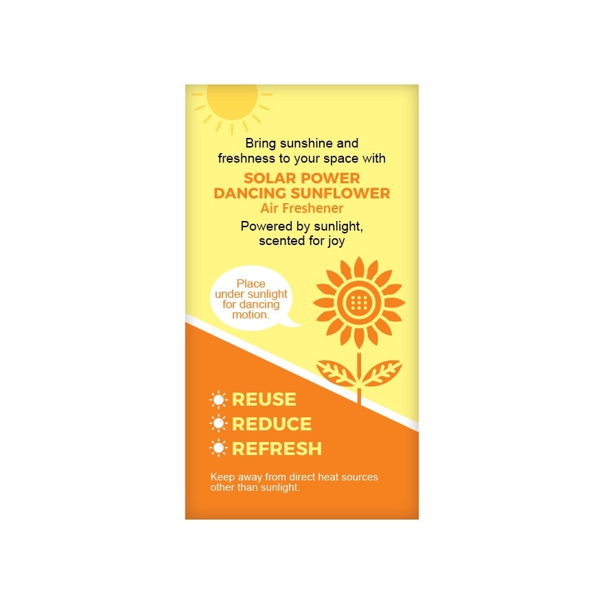 Air Freshner Solar Power Dancing Sunflower Splendid 4.5G
