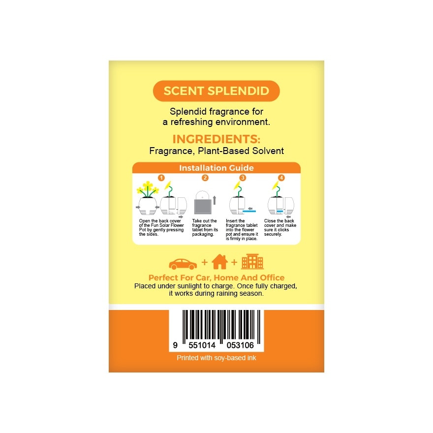 Air Freshner Solar Power Dancing Sunflower Splendid 4.5G