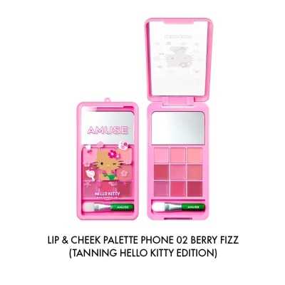AMUSE [Tanning Hello Kitty Edition] Lip & Cheek Palette Phone 02 Berry Fizz