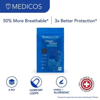 MEDICOS 4ply HydroCharge Regular Fit Oxford Blue 12's (*Flash Deal)