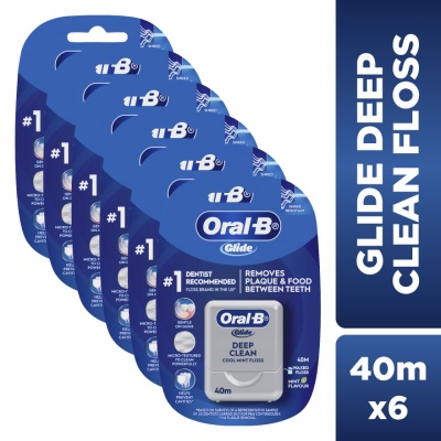ORAL-B - Glide Deep Clean Floss Cool Mint 40m X6