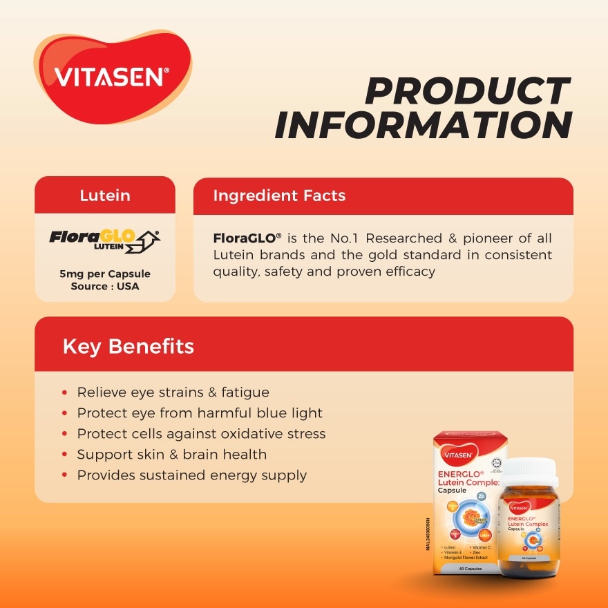 Energlo Lutein Complex Capsule 60s (Flash Deal)