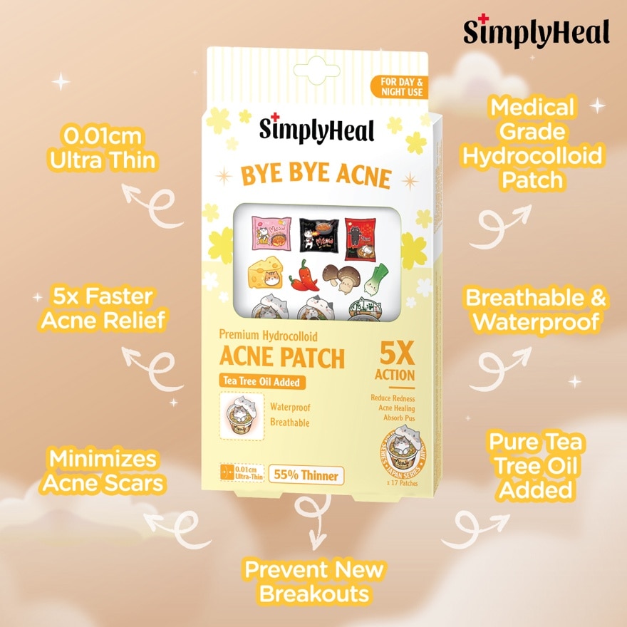 W Rewards Promo Meowlicious Day & Night Premium Hydrocolloid Acne Patch 17s