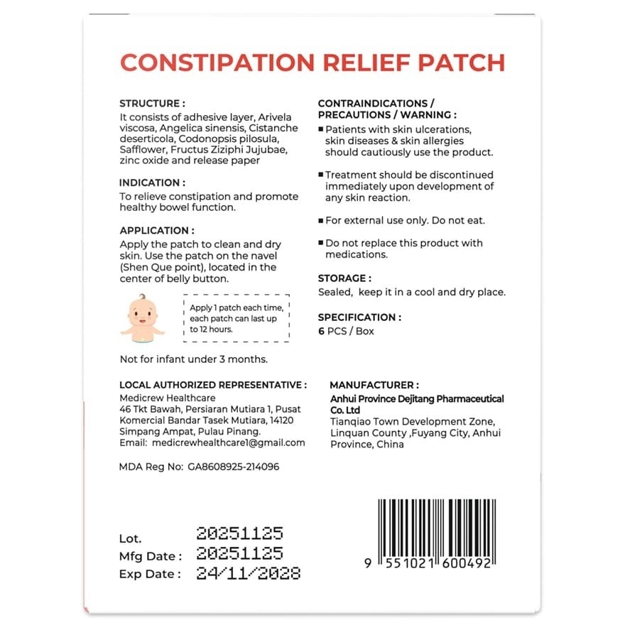 Constipation Relief Patch 6's