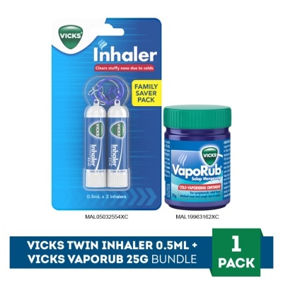 VICKS - Vaporub 25g + Twin Inhaler 0.5ml