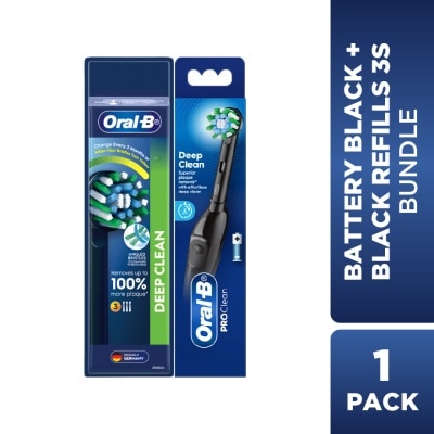ORAL-B - Battery Black + Black Refills 3S