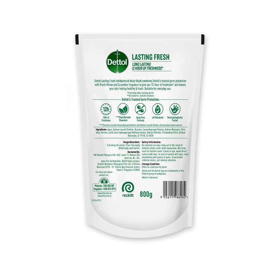 DETL SHW GEL LST FRSH RF 800ML X 4