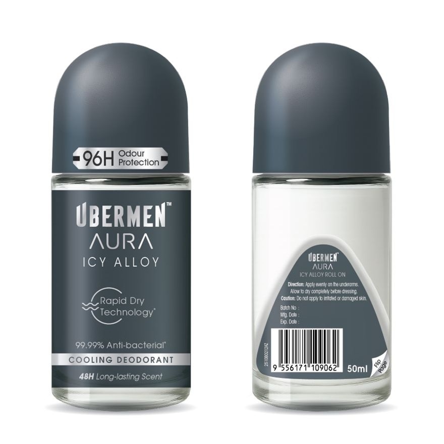 Aura Deodorant Roll On Icy Alloy 50ml