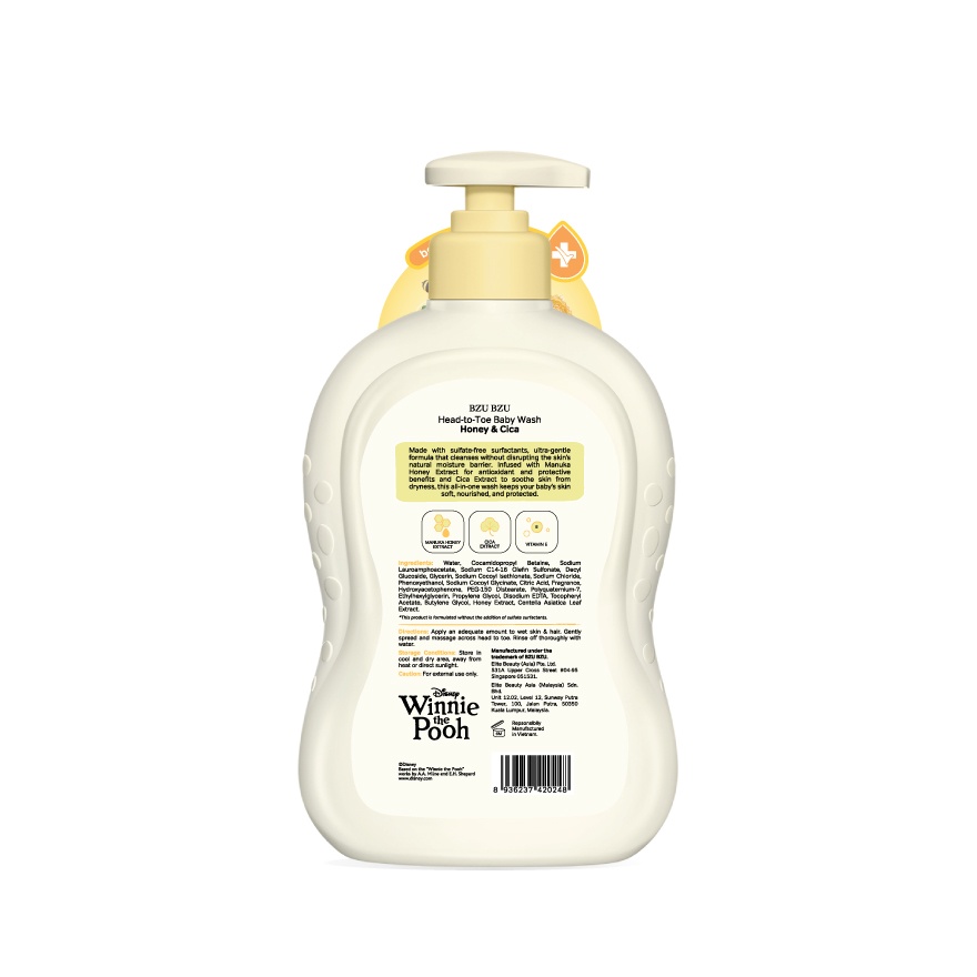 Head-to-Toe Baby Wash (Honey & Cica) 600ml