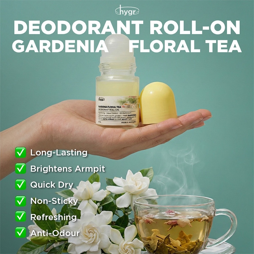 Gardenia Floral Tea Deodorant Roll On 20ml
