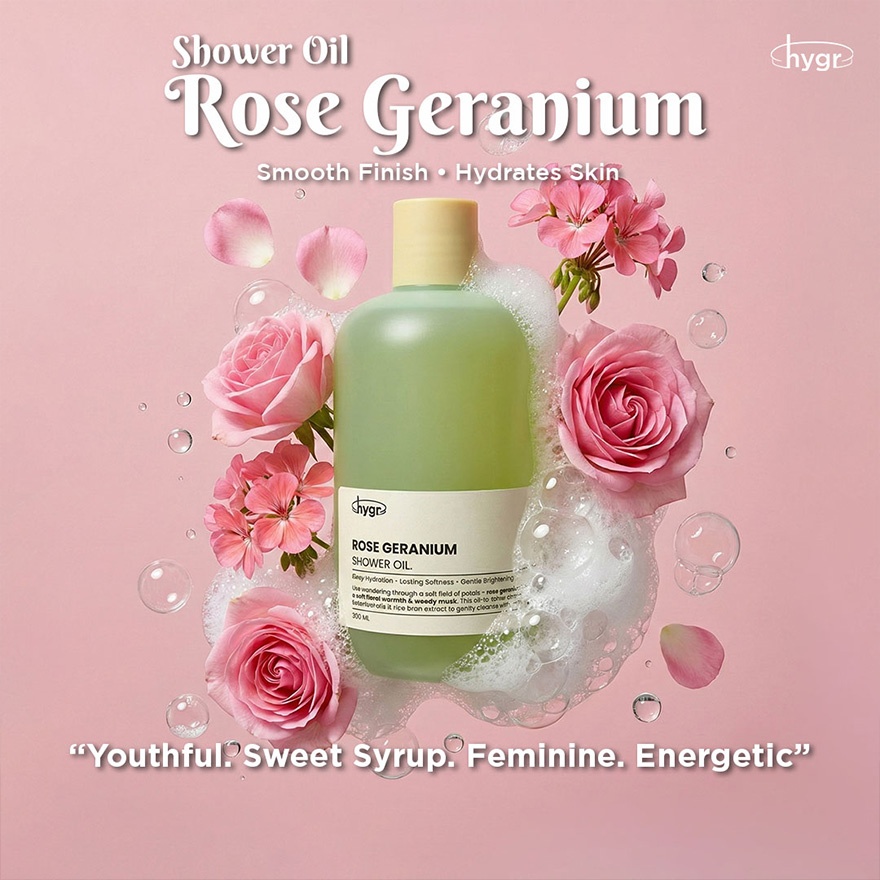 Rose Geranium Shower Oil 300Ml