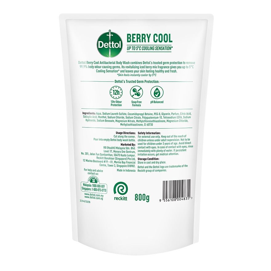 Body Wash Berry Cool Refill 800g