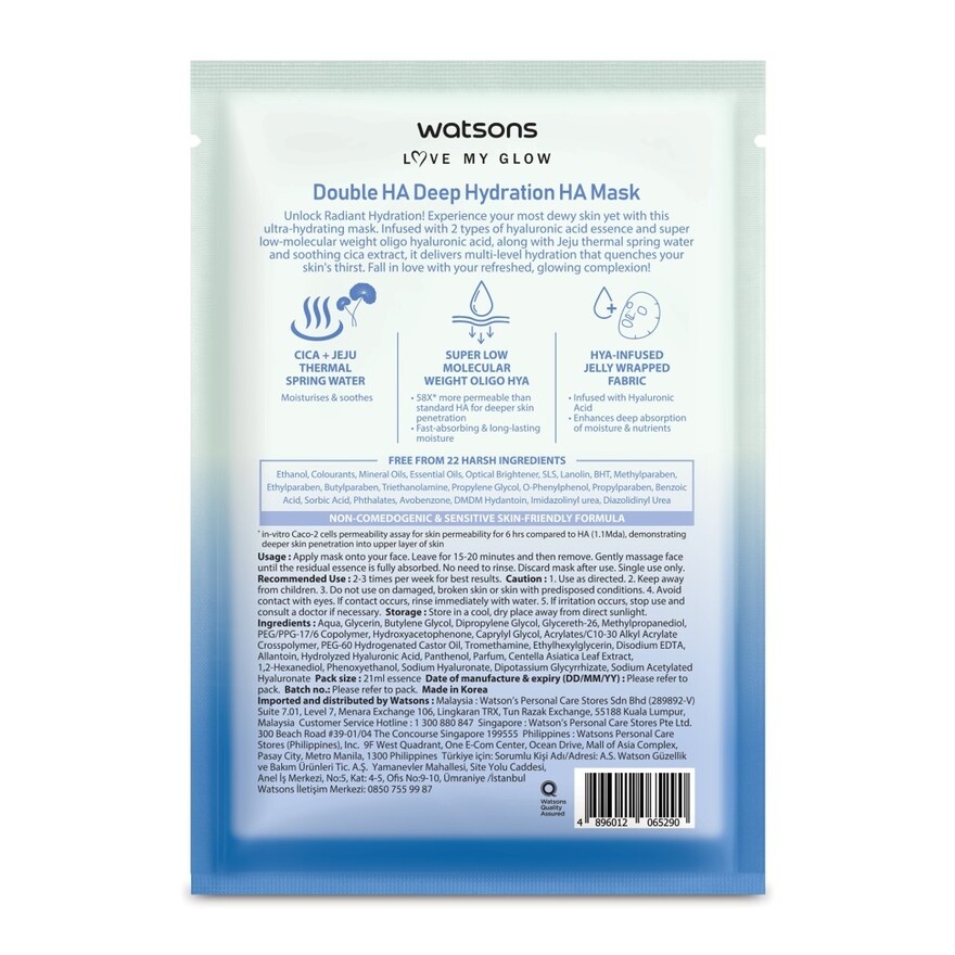 Double HA Deep Hydration HA Mask 1s