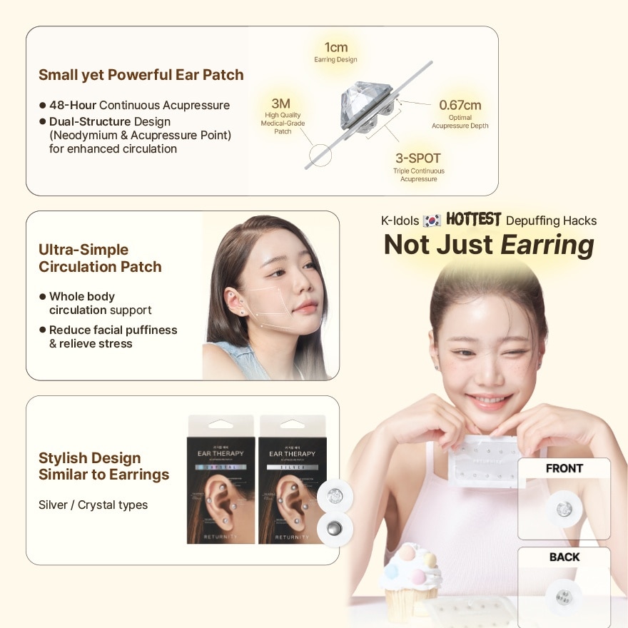 Ear Therapy Acupressure Patch Silver 1s