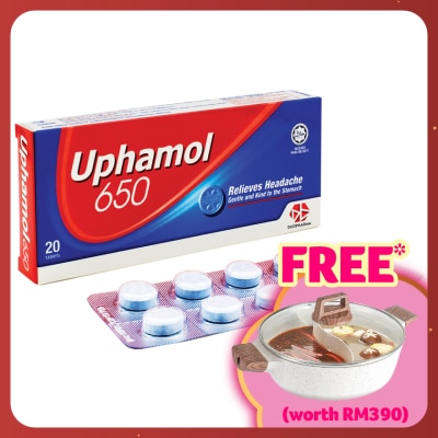 UPHAMOL 650 Relieves Headache Tablets 20's