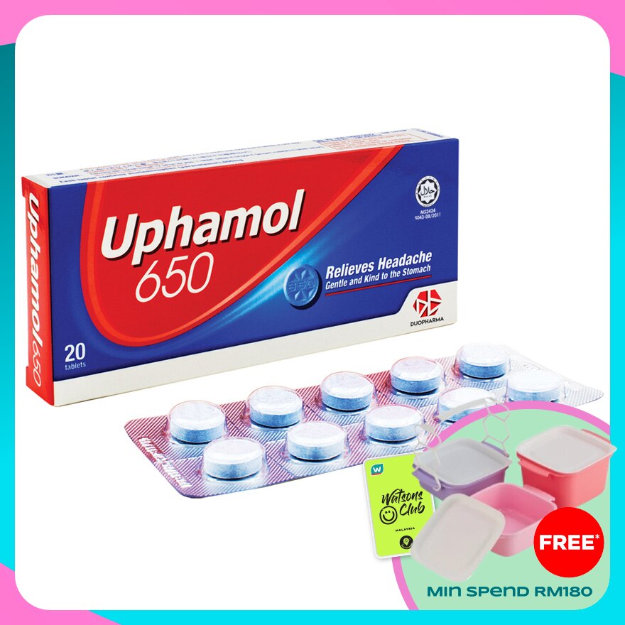 650 Relieves Headache Tablets 20's