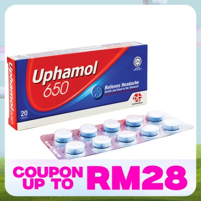 UPHAMOL 650 Relieves Headache Tablets 20's