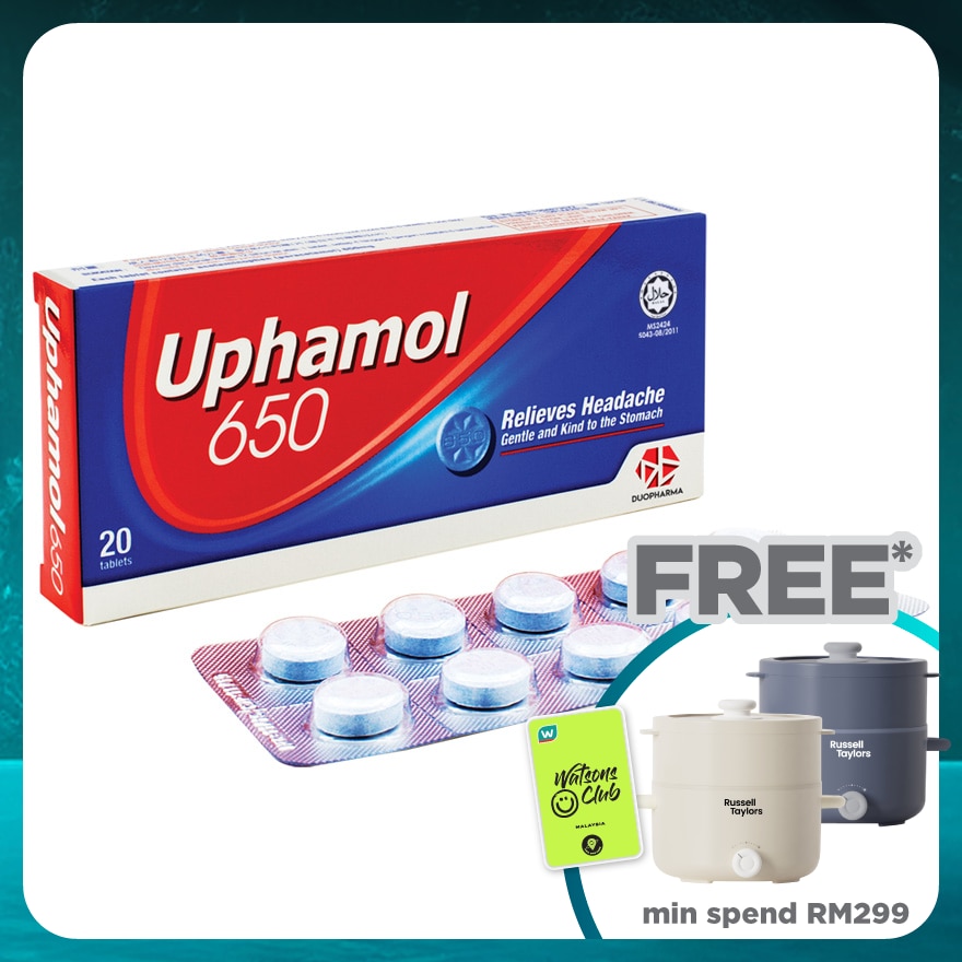 650 Relieves Headache Tablets 20's