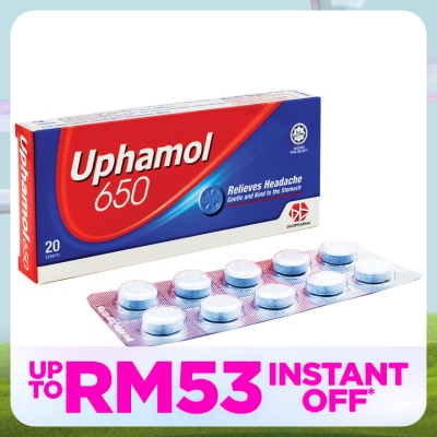 UPHAMOL 650 Relieves Headache Tablets 20's