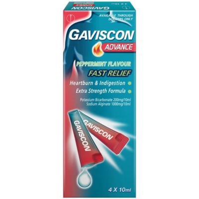 GAVISCON - Heartburn & Indigestion Relief Advance Sachet 4 x 10ml