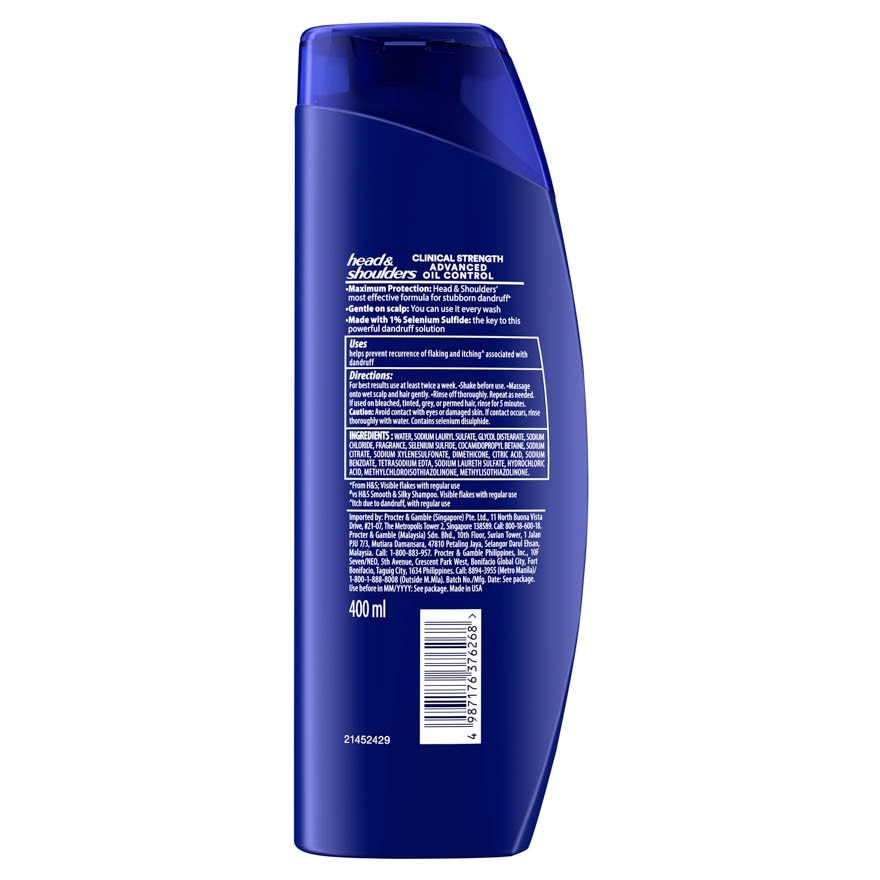 Clinical Strength Advanced Oil Control Shampoo 400ml