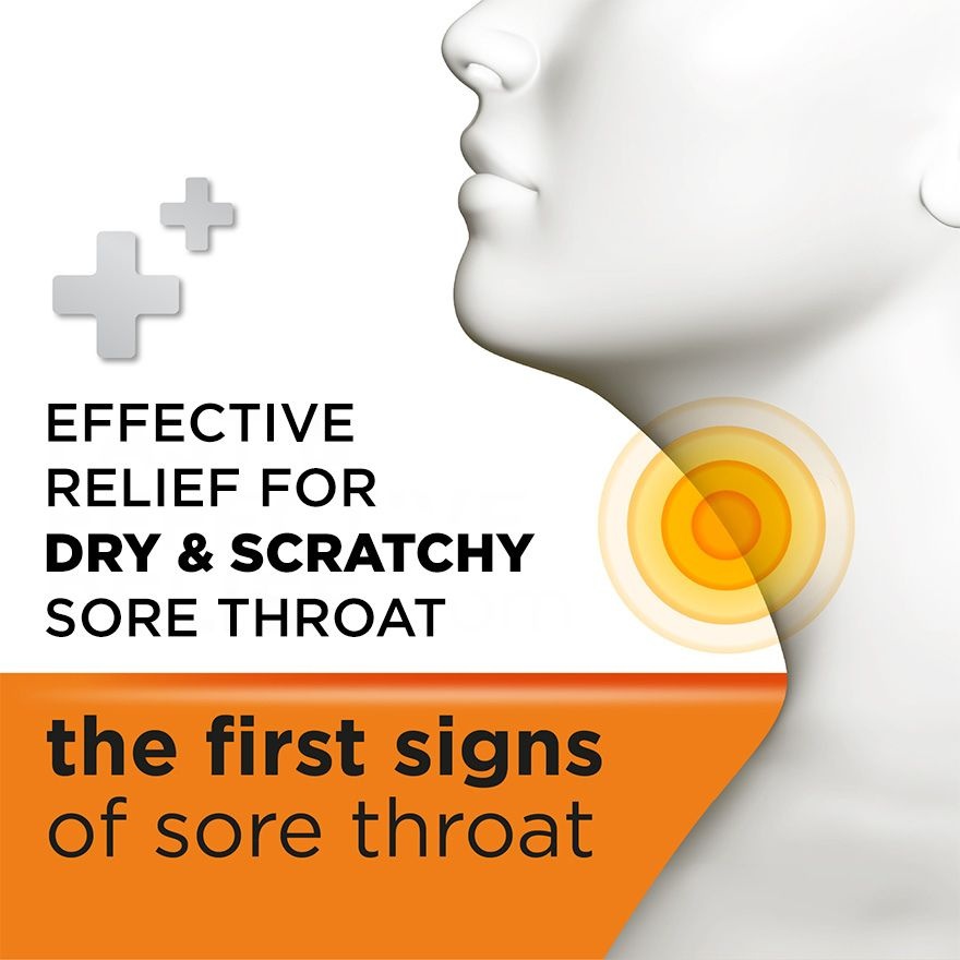 Sore Throat Lozenges Orange with Vitamin C 12s