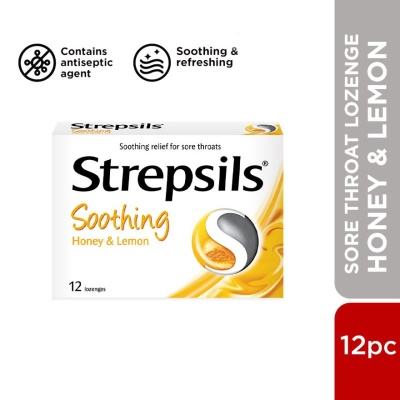 STREPSILS - Sore Throat Lozenges Soothing Honey & Lemon 12s