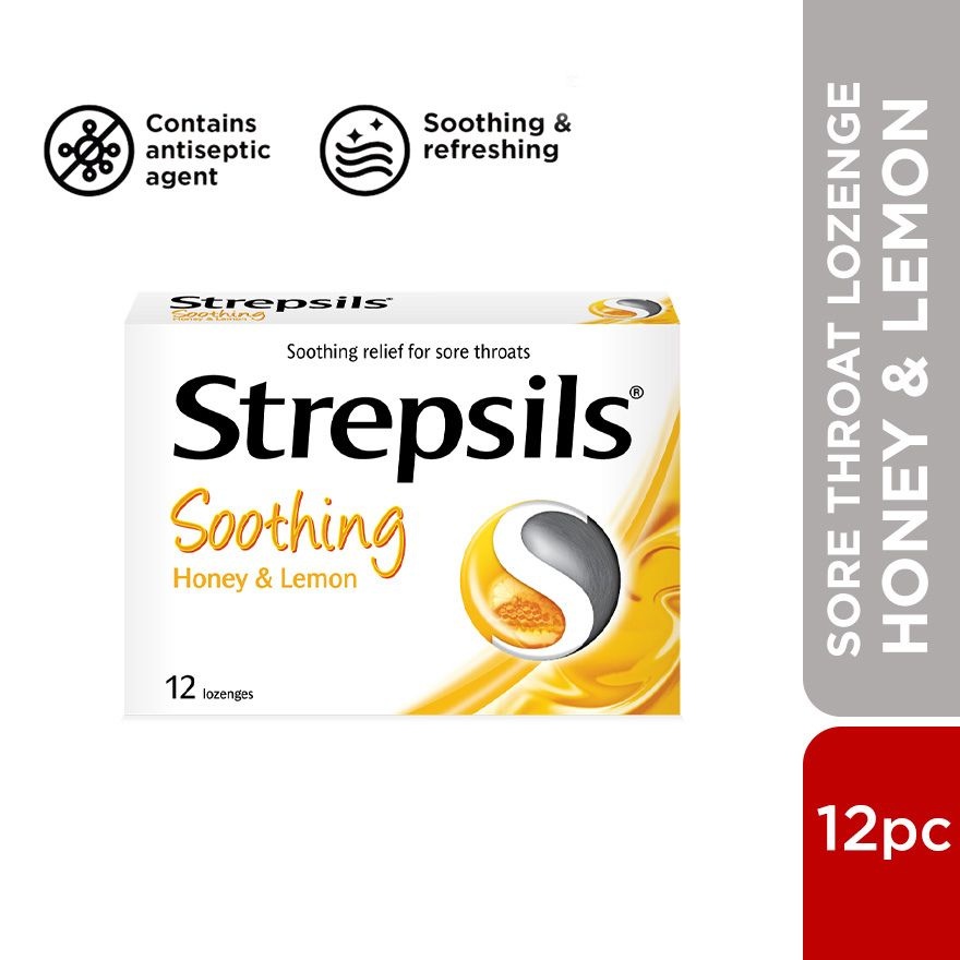Sore Throat Lozenges Soothing Honey & Lemon 12s