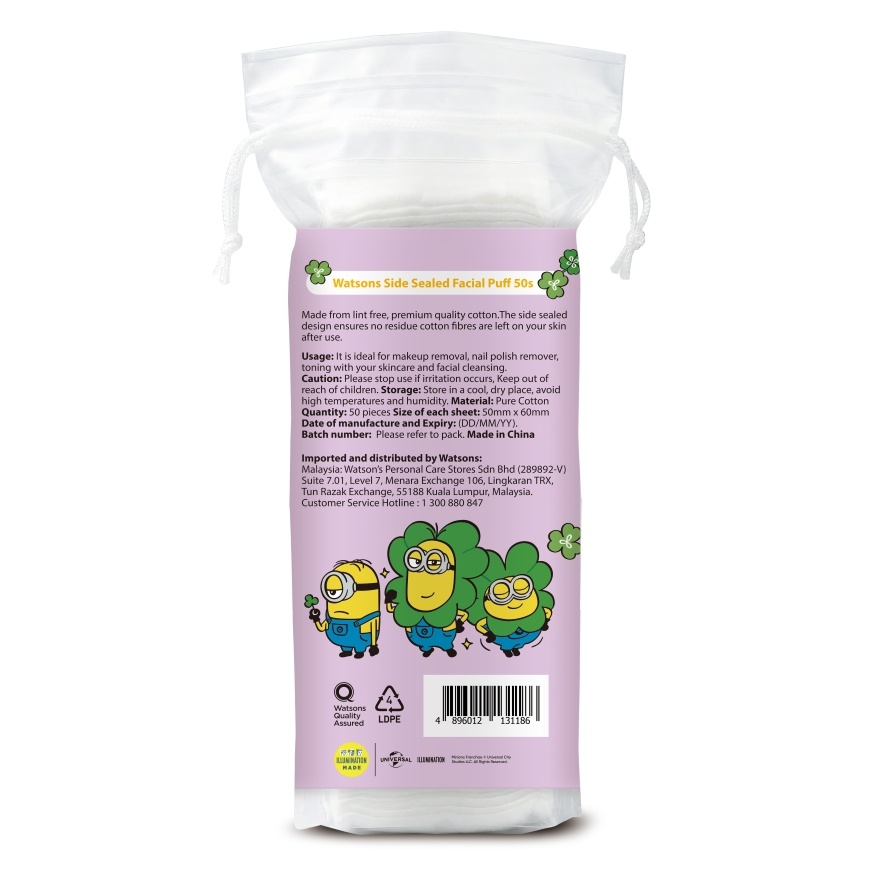Minion Side Sealed Facial Puffs 50s