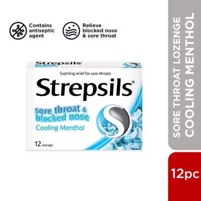 STREPSILS - Sore Throat Lozenges Cooling Menthol 12s