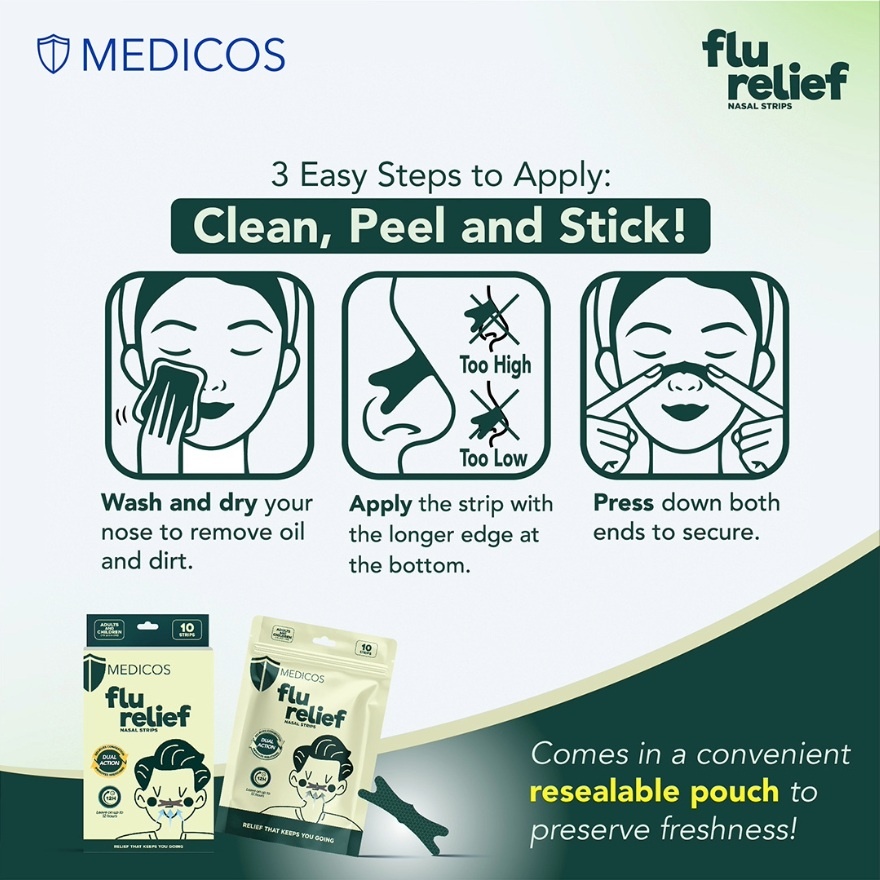 Flu Relief Nasal Strips 10s